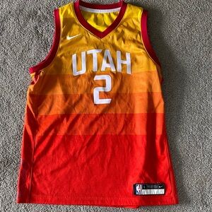 Rare Nike Utah Jazz Ingles 2 yellow orange red jersey